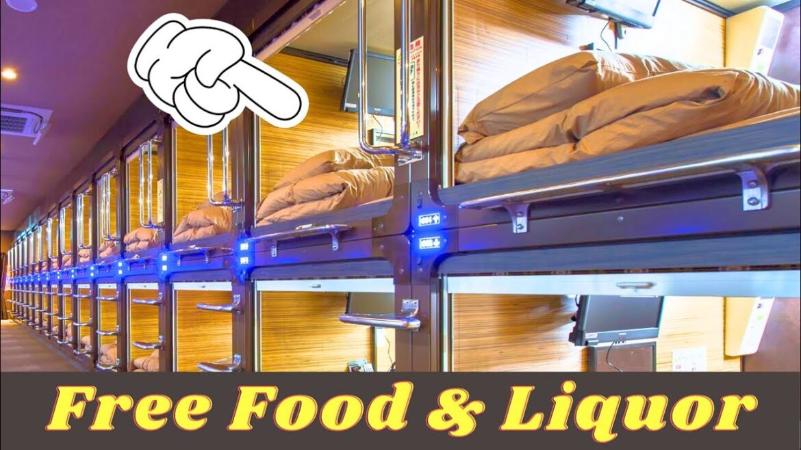 Japanese capsule hotel😴🛌 with free alcohol🍹. Best value for money💰. Japanese capsule hotel😴🛌 with free alcohol🍹. Best value for money💰.