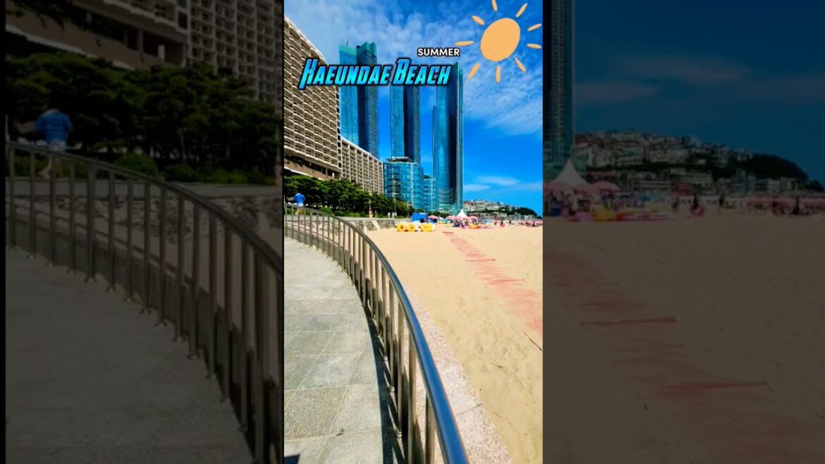 Busan Haeundae Beach 🏖️ -South Korea#haeundaebeach #busan #beach #summer #shorts
