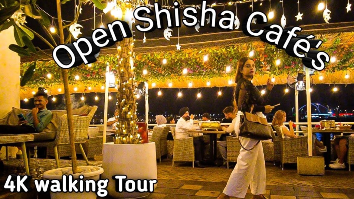 🇦🇪 4K | Walking Tour | Bur Dubai shisha smoking Cafe Area | Bur Dubai corniche