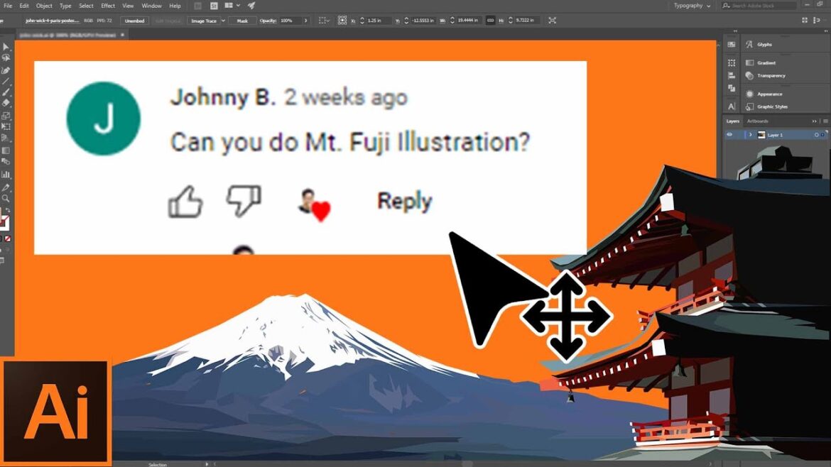 Illustration Of Mount Fuji