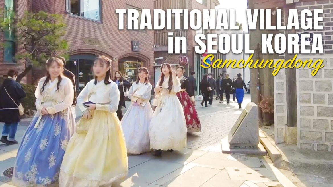 Korea walking tour 4K ❤️‍🔥 Beautiful Korean cafe street Samcheong-dong, seoul walk tour vlog