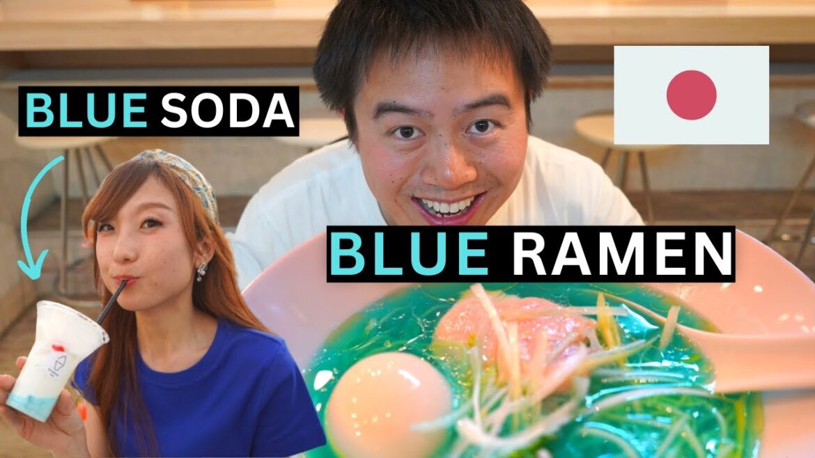 BLUE RAMEN What Does It Taste Like? BLUE SODA FLOAT Shibuya Tokyo Japan BLUE RAMEN What Does It Taste Like? BLUE SODA FLOAT Shibuya Tokyo Japan