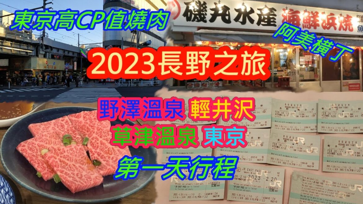 【CC字幕】Day1｜2023野澤長野輕井沢草津東京之旅｜東京高CP值黑毛和牛燒肉｜ヴィクトリア 御茶ノ水本店買運動用品｜上野阿美横丁｜旅行｜遊記｜日本｜自由行