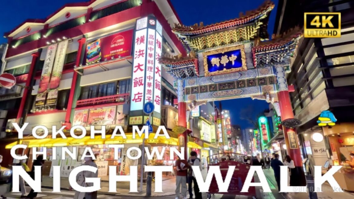 [4K] NIGHT WALK in Yokohama CHINA TOWN 💛 Near Tokyo / 横浜中華街 夜 散歩
