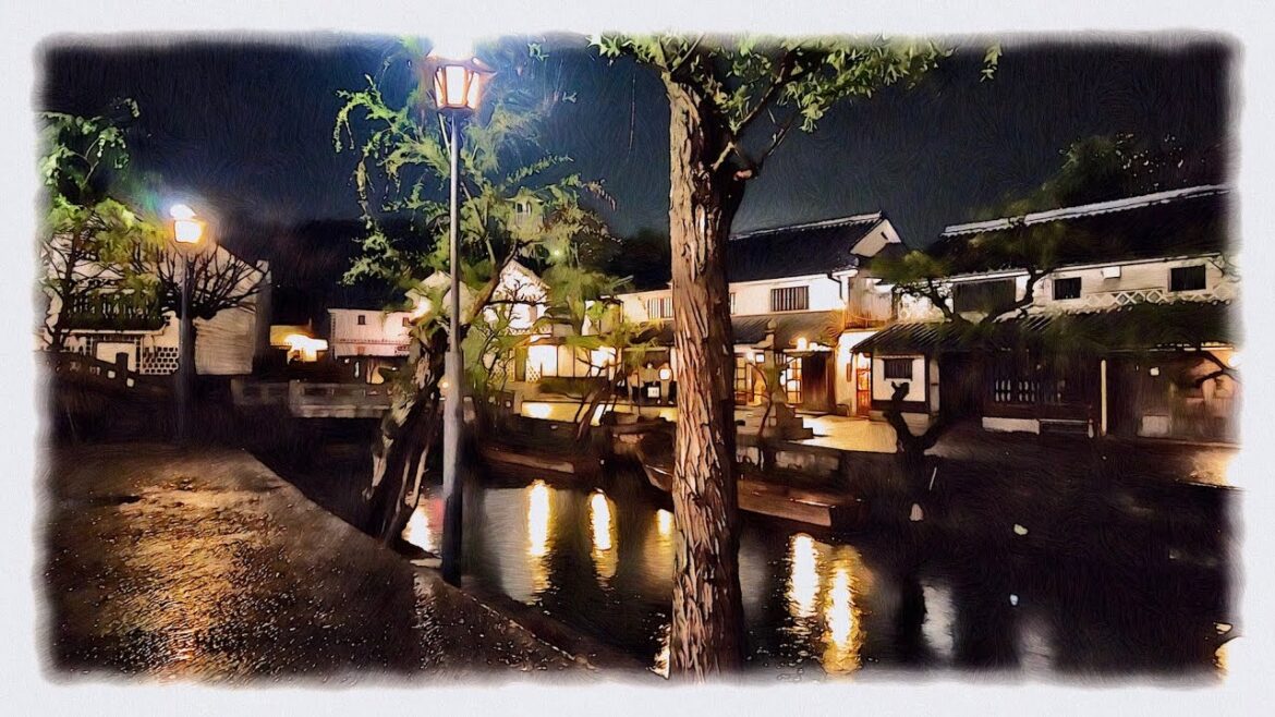 Walking in the rain at night in Japan(Okayama,Kurashiki Bikan Historical Quarter)4K ASMR Walking in the rain at night in Japan(Okayama,Kurashiki Bikan Historical Quarter)4K ASMR