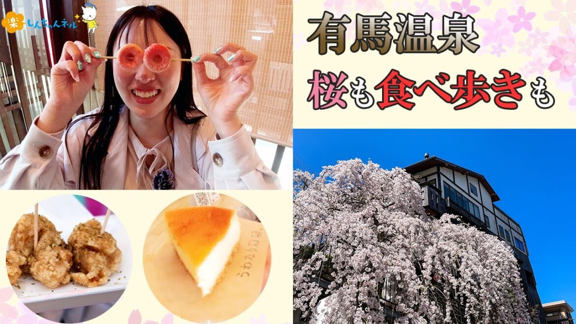 【温泉街をぶらぶら!!】有馬温泉で桜を見ながら食べ歩き　楽しんちゃんネル