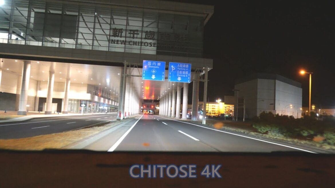 4K/60p 車載動画 GH6カメラテスト⑤一般道夜景 新千歳空港線 → 国道36号 → 中央大通：新千歳空港～東大通交点 [ #千歳市]
