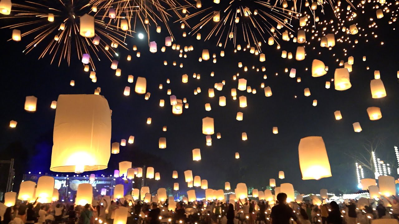 Amazing Chiang Mai Sky Lantern Festival Thailand Loy Krathong Festival Thailand Travel 2023