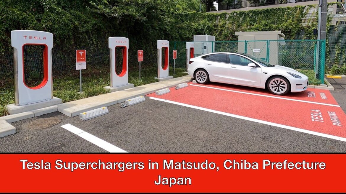 Tesla Superchargers in Matsudo, Chiba Prefecture Japan