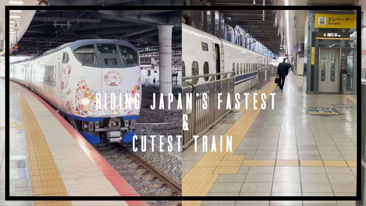 Riding Japan's Fastest Bullet train and cutest train Hello Kitty Haruka Express on the same day