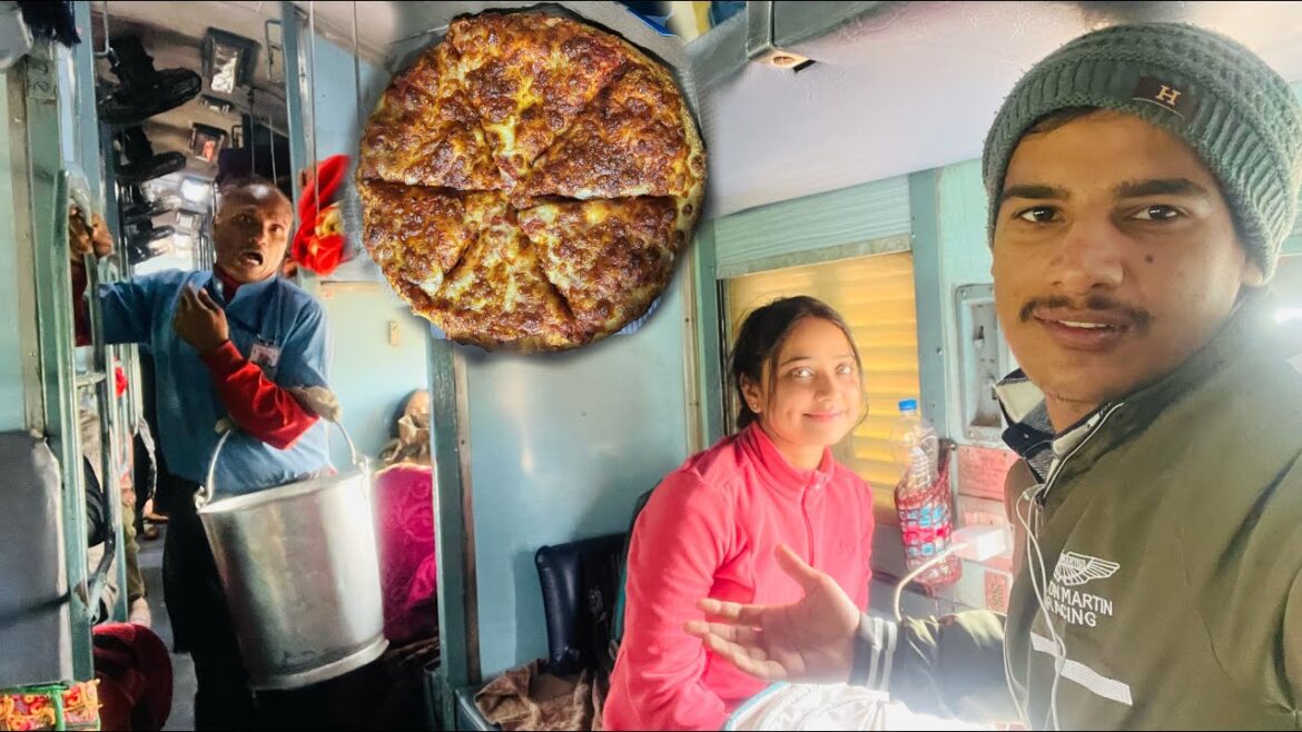 Train Journey in RAC Seat With Cute Girl | Pizza Party in Train 🍕 | Tata Muri Express