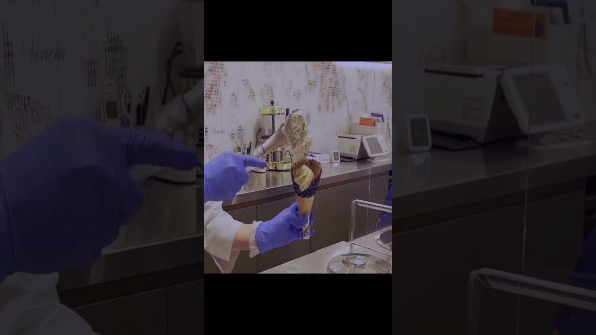 Amazing Japanese dessert! chocolate covered ice cream in Osaka -Japanese food