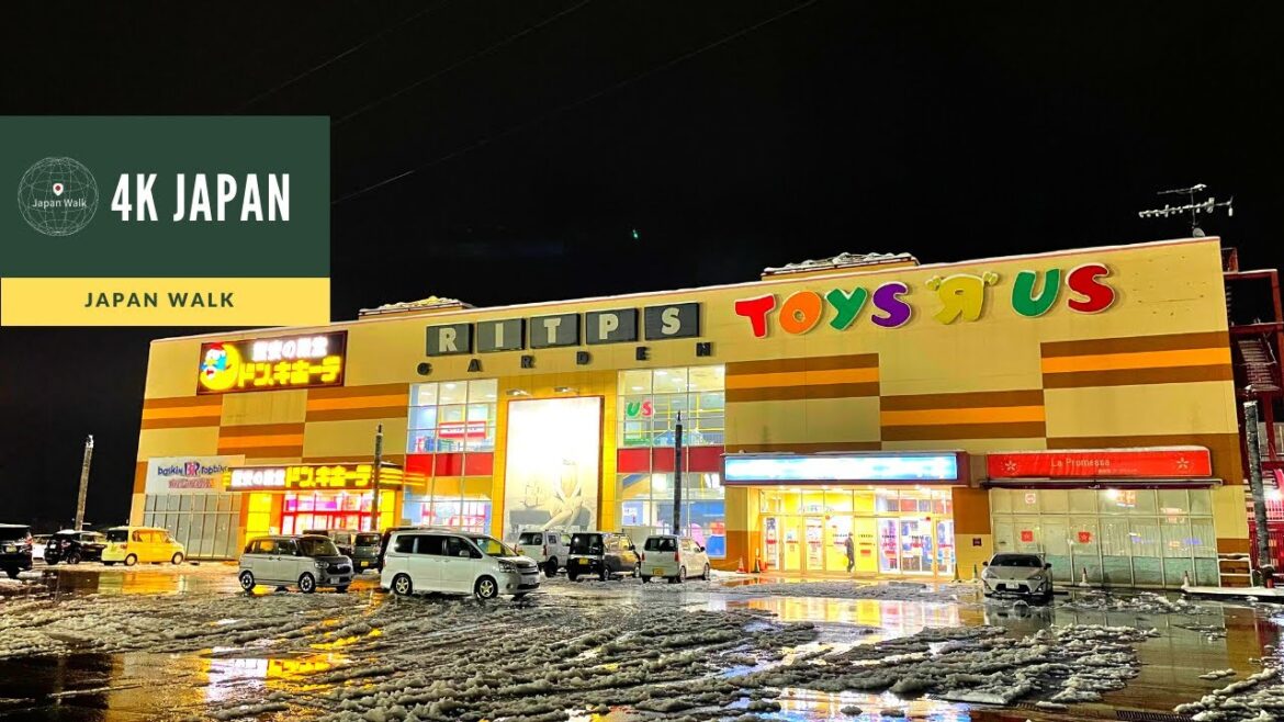 【4K HDR】Night Walk in NIIGATA (新潟散歩) Walk around DON DON DONKI Neighborhood Walking Tour | 新潟長岡 2022