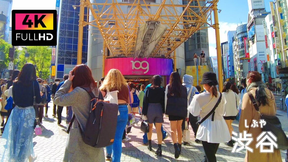 【4K】観光客にも人気の渋谷をブラブラ散歩 (Apr. 2023) | Take a walk in Shibuya, which is also popular with tourists.