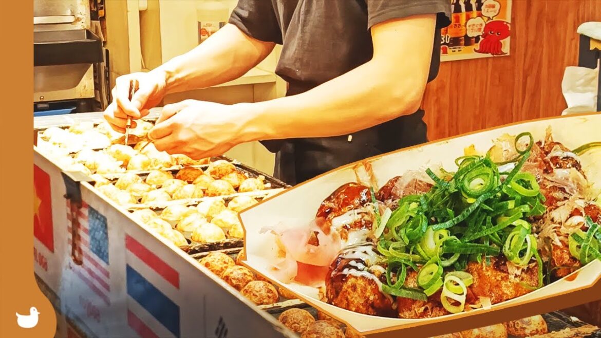 Cheap Japanese Takoyaki at Dotonbori Osaka | Japan Street Food Travel