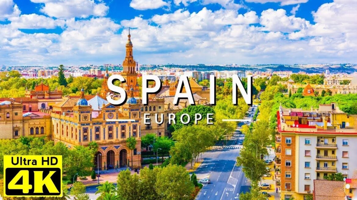 SPAIN 4K - City Walking Tour With Relaxing Music | Europe | 4K - Scenic Spot