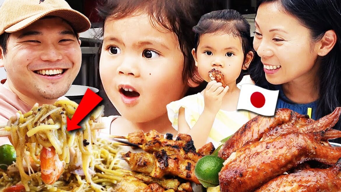 Japanese 3 year old & Mom Try Singapore Food for the first time!!