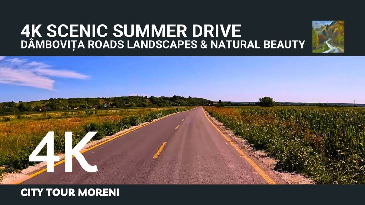 🌞4K Scenic Summer Drive România | Dâmbovița Roads | Landscapes and Natural Beauty | City Tour Moreni