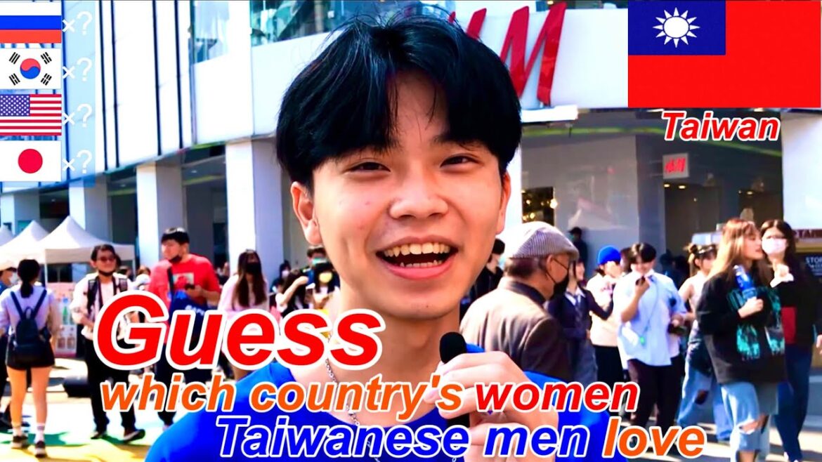 Guess which country's women Taiwanese men love.  "Which country's women do you love?" I asked them