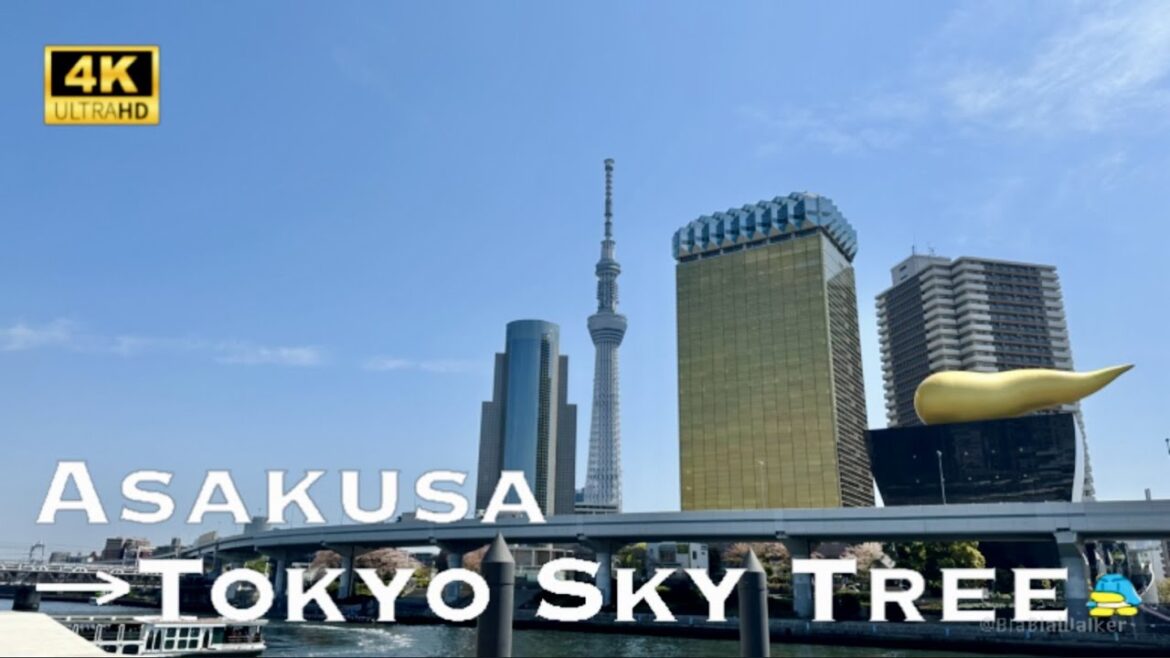 [4K] ASAKUSA→Tokyo SKY TREE 💛 Non Stop Walking Tour / 浅草からスカイツリー 散歩