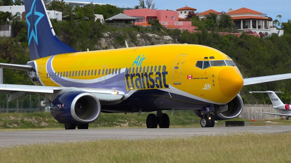 Air Transat Boeing 737-700 Close Ups & Take-Off from SXM Saint-Martin Air Transat Boeing 737-700 Close Ups & Take-Off from SXM Saint-Martin