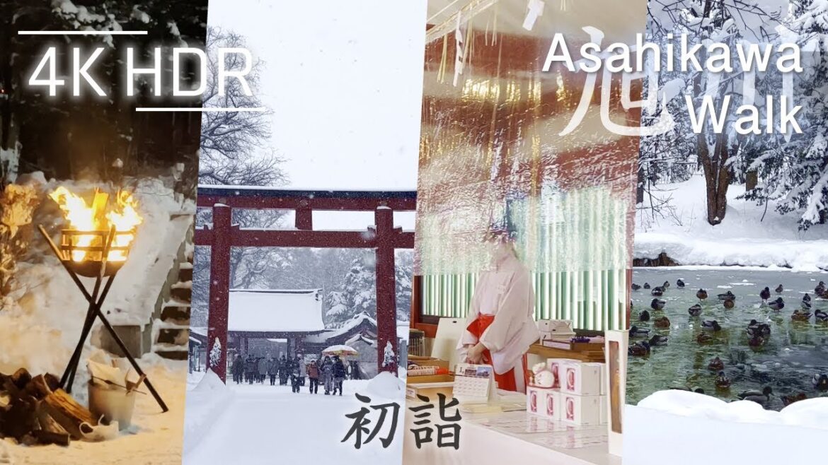 New year visit to 4 Japanese shrines in Asahikawa, Hokkaido, Japan | 4K HDR