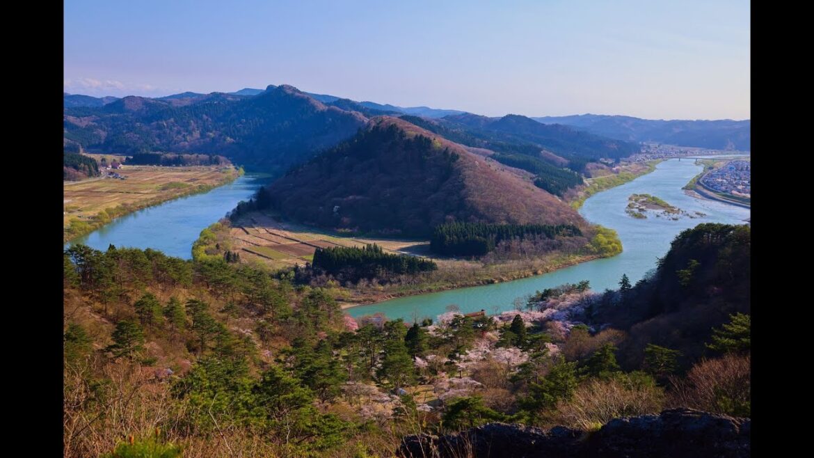 8K HDR 秋田 きみまち阪の絶景と桜 Akita,Sakura at Kimimachizaka and Spiritual Scenic View