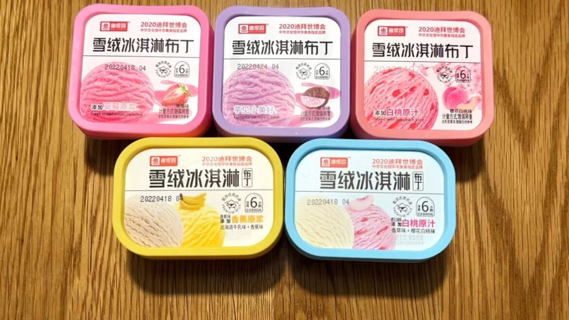 5 different flavors of ice cream pudding