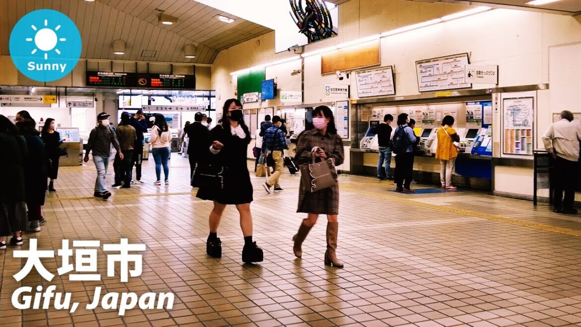 ⁴ᴷ Gifu: Ogaki (大垣市) - Walking Tour (October 17, 2021)