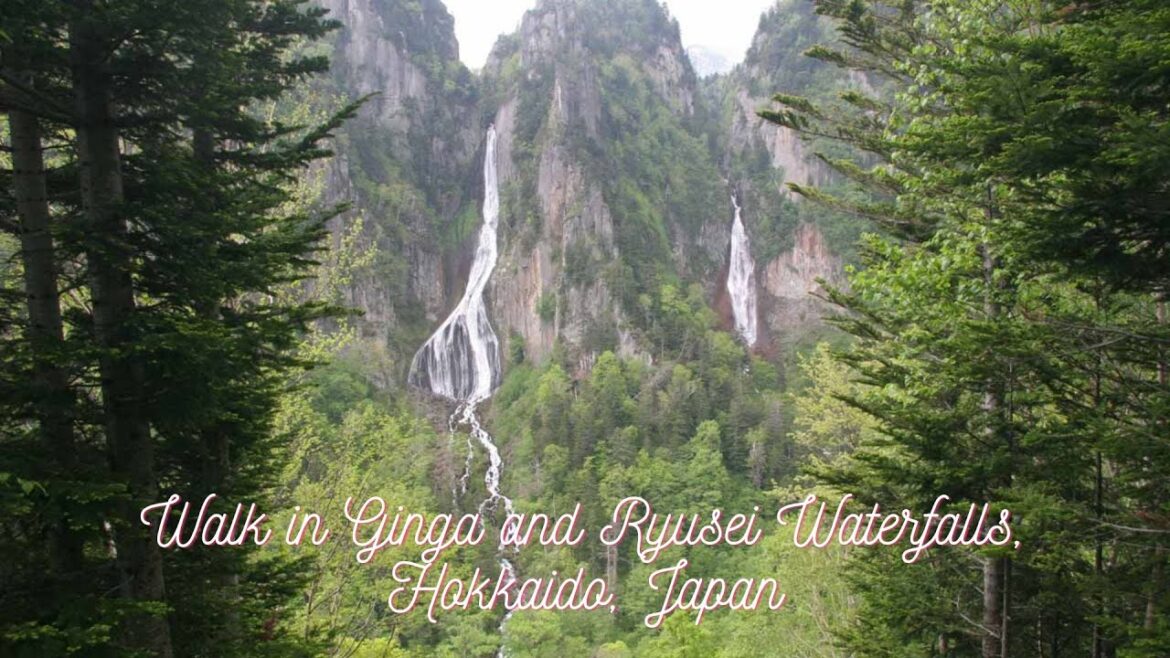 Walk in Ginga and Ryusei Waterfalls, Hokkaido, Japan