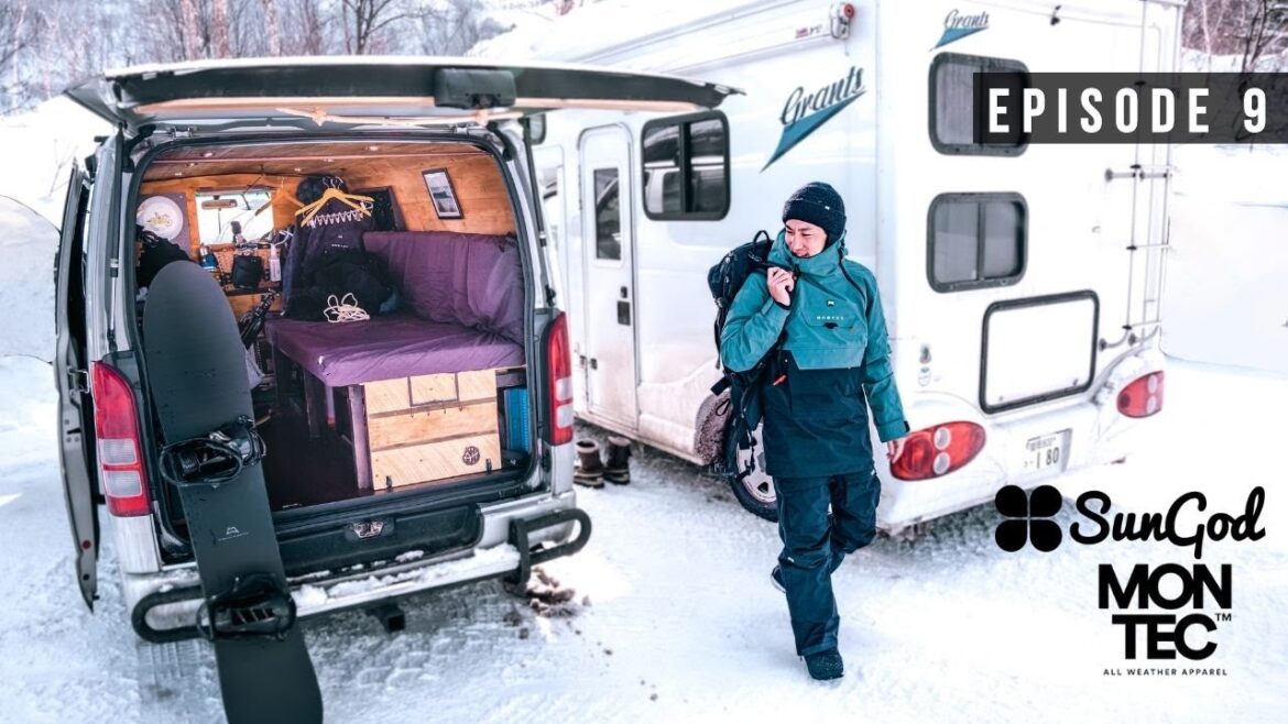 How Is It This CHEAP? Snowboarding in Hokkaido [日本語字幕] #vanlife #車中泊 #snowboard