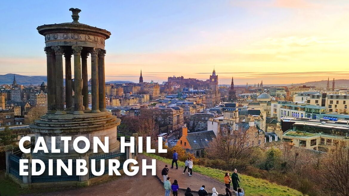Stunning EDINBURGH SUNSET from Calton Hill | Edinburgh walking tour |  4K