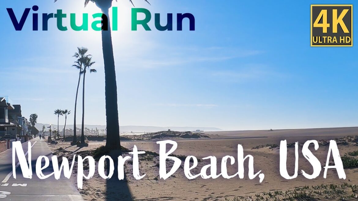 [4K] USA Virtual Run in Newport Beach, LA, on Treadmill TV, アメリカNewport Beach走ってみた