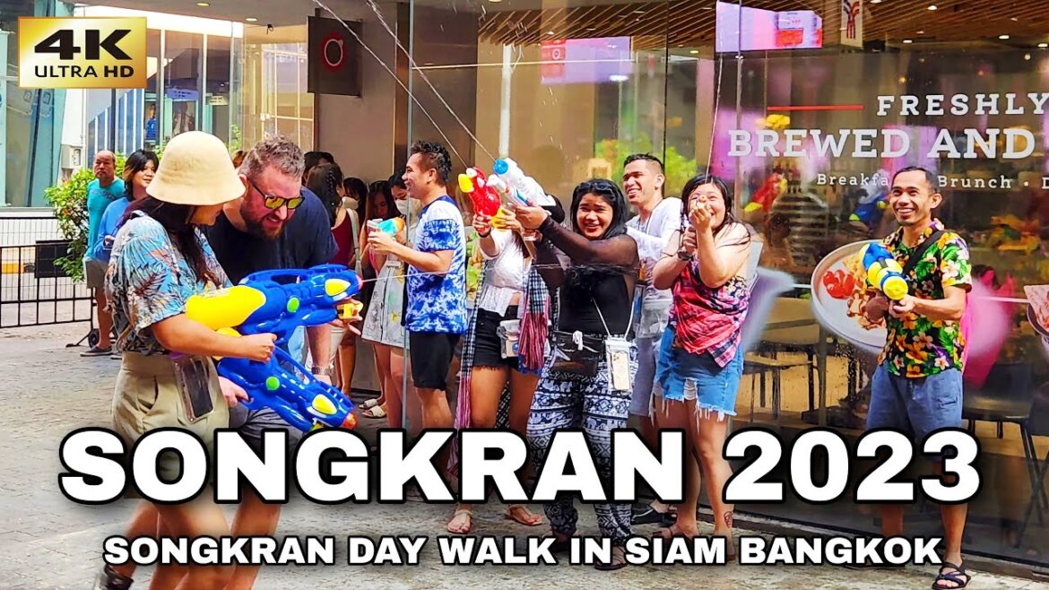 4K 🇹🇭 SONGKRAN FESTIVAL 2023 IN SIAM BANGKOK | Songkran Day Walking Tour