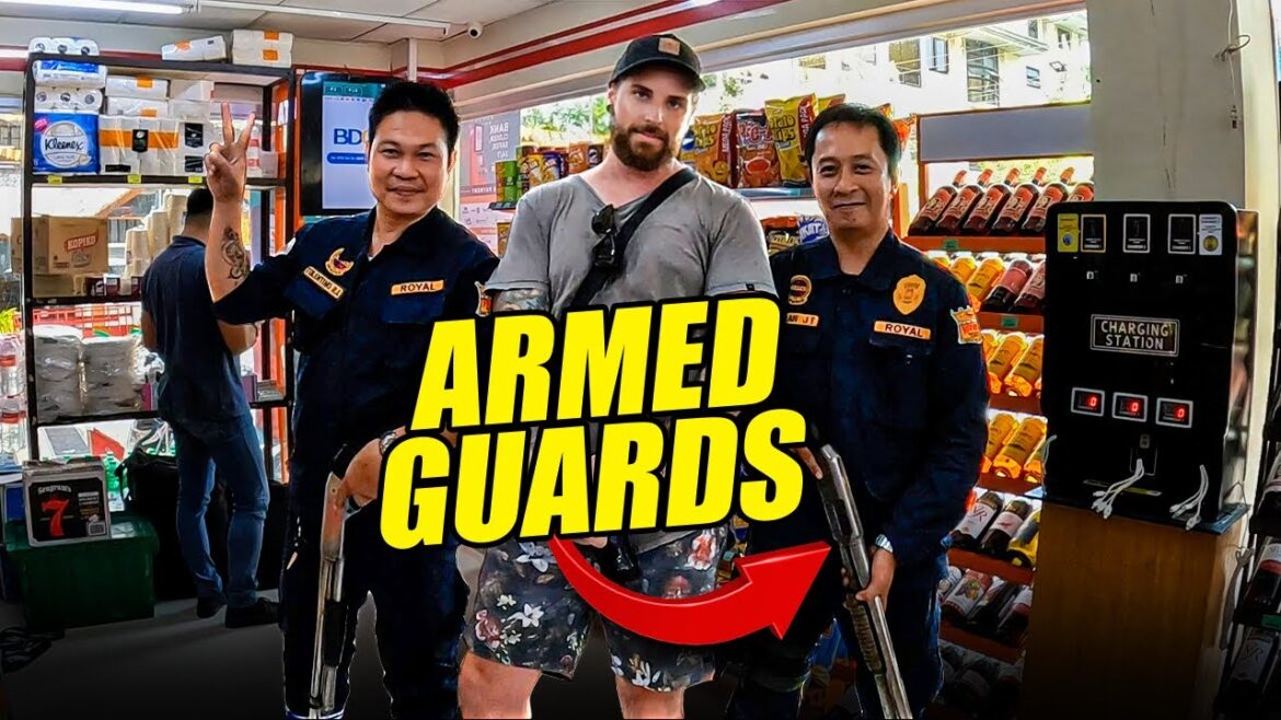 Vlogger with ARMED GUARDS in Urbiztondo Philippines 🇵🇭 LA UNION