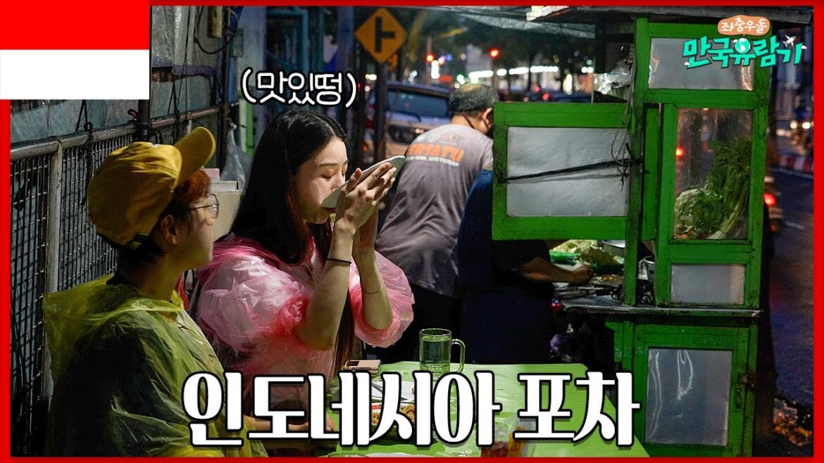 비오는 날 인도네시아 길거리 포장마차에서 나시고렝 먹방 [EN/INDONESIA]