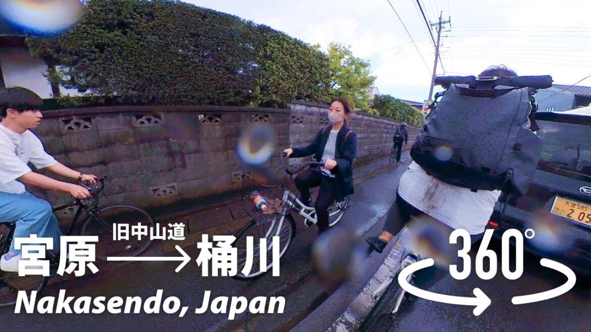 360° Okegawa Station from Miyahara Elementary School (宮原小学校から桶川駅) - Japan Old Roads Tour