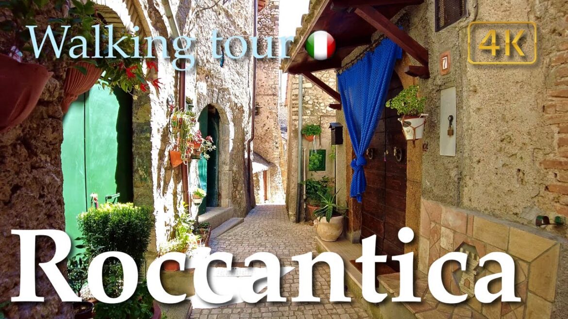 Roccantica (Lazio), Italy【Walking Tour】History in Subtitles - 4K