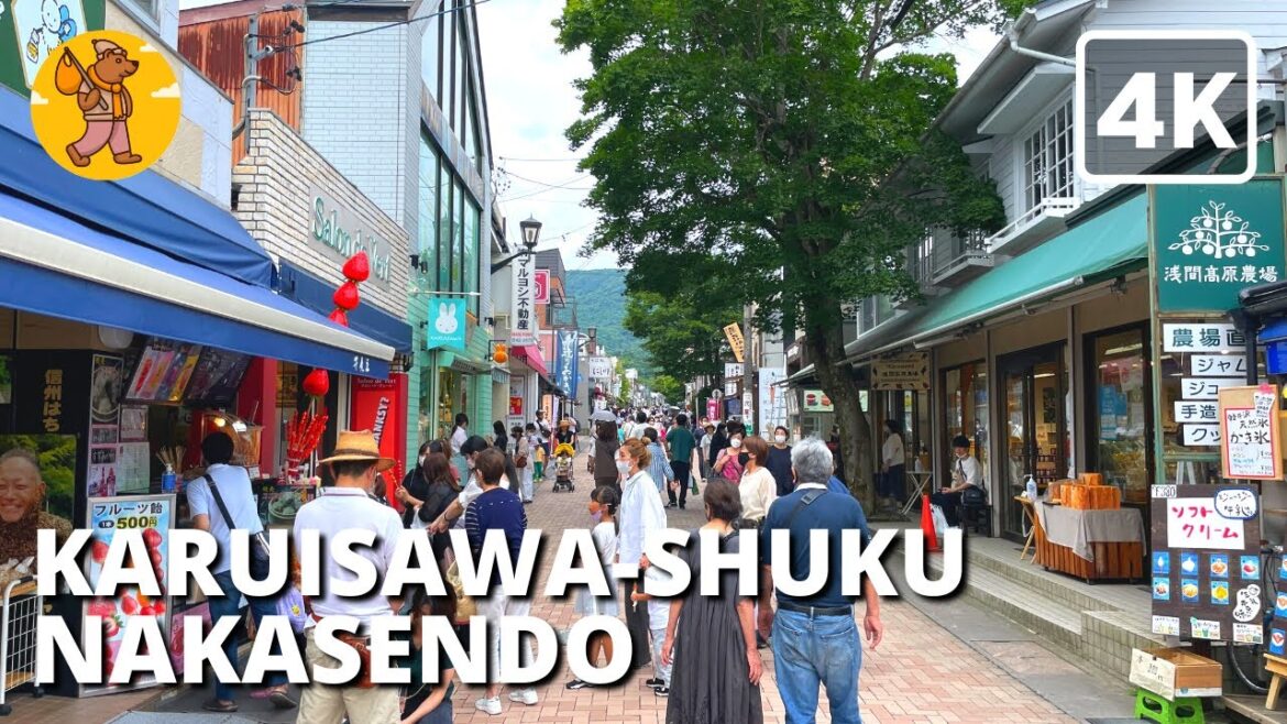 Karuizawa-shuku 中山道 Nakasendo | 4K Nagano Karuizawa Japan Walking Tour | 軽井沢町 軽井沢宿 長野県
