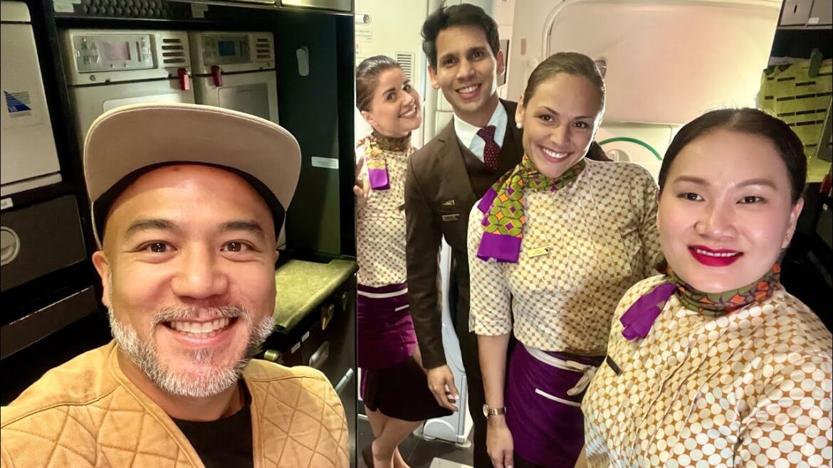 Much respect to the crew that took good care of us on our 14hr flight from AUH to NYC w/ Etihad. ✈️