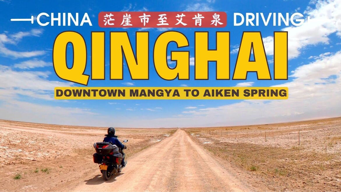 Driving in Qinghai, China - Mangya City to Aiken Spring the Angel's Eye Scenic Spot