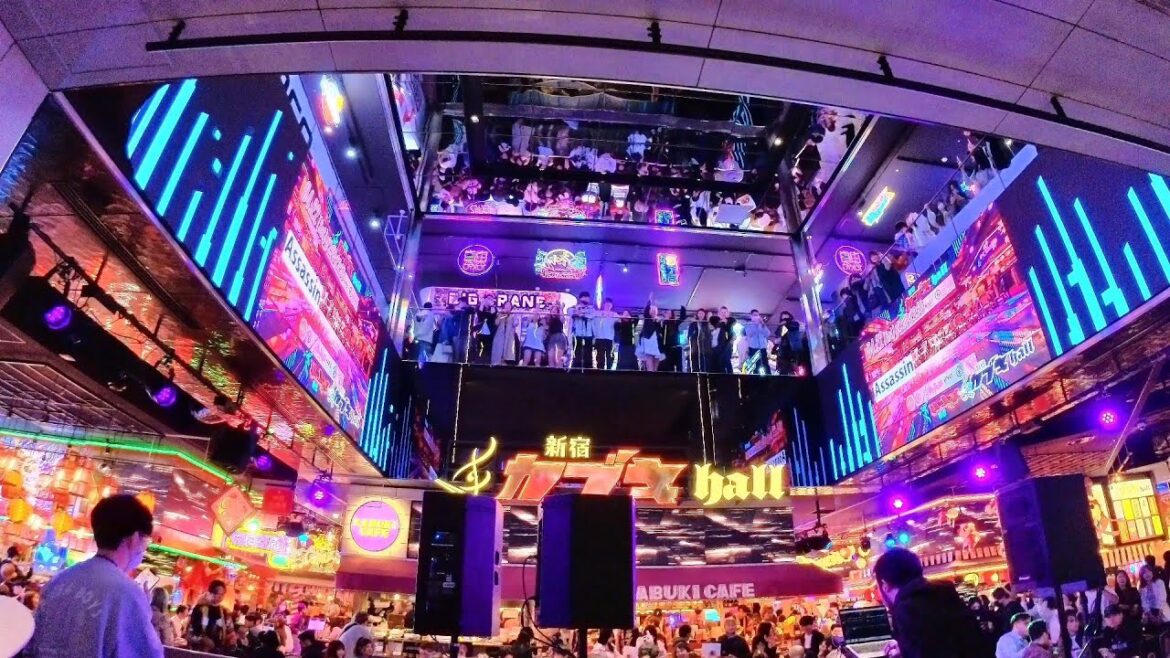 A really cyberpunk neon town! Kabukicho Tower like a scene from Ghost in the Shell and Blade Runner