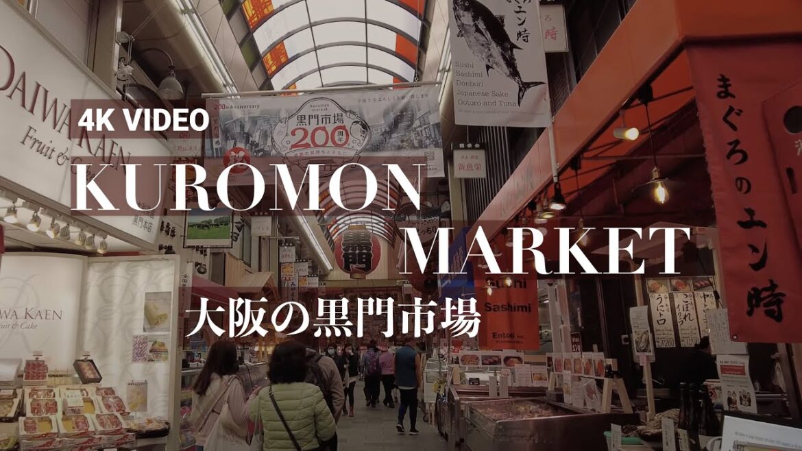 [4K] Kuromon Market Osaka: A Walking Tour of Japan's Best Food Destination for Foodies #4k