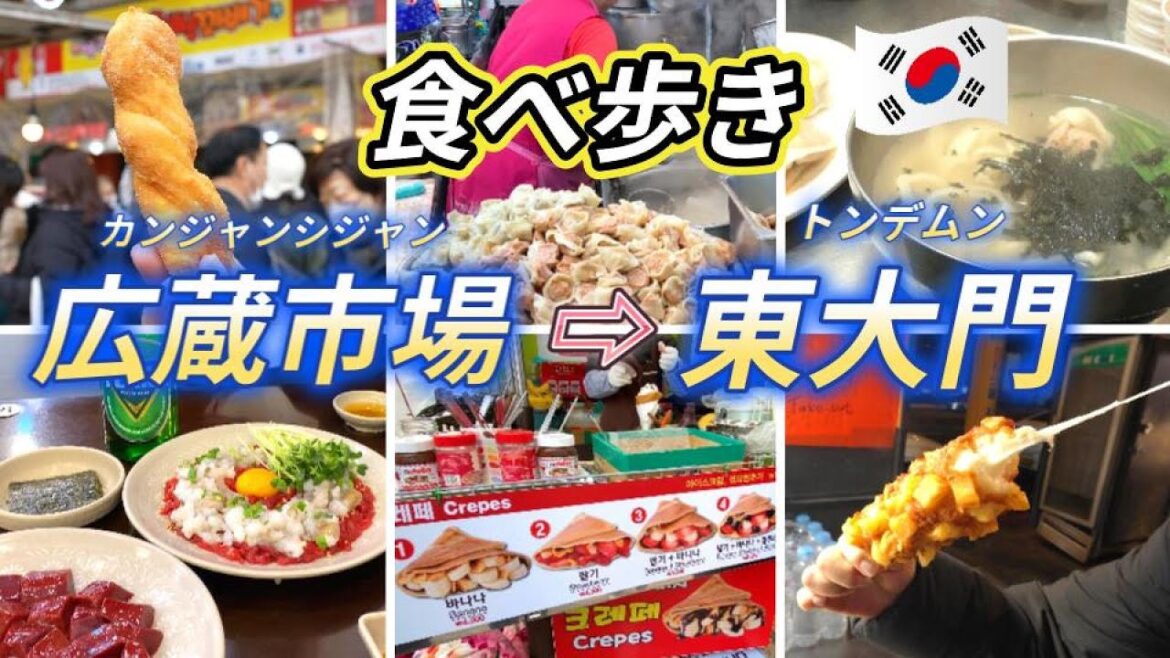 【🇰🇷韓国#2-3】ソウル広蔵市場から東大門まで食べ歩きしてみた！夫婦旅