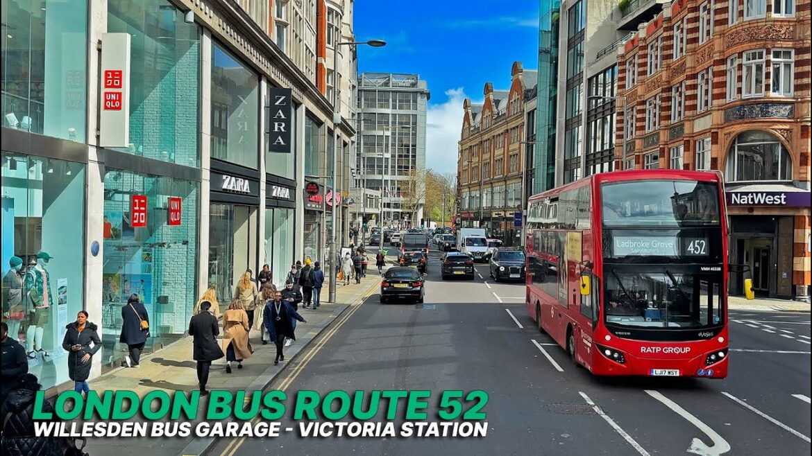 Riding London Bus 52: Upper Deck Point-of-View (POV) from Willesden to Victoria Station 🚌