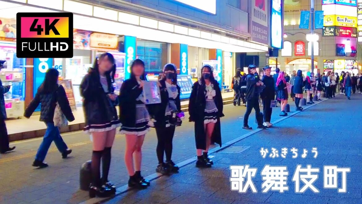 【4K】新宿の夜の歓楽街 歌舞伎町を散歩 (Apr. 2023) | Night walk Kabukicho, an night life district.