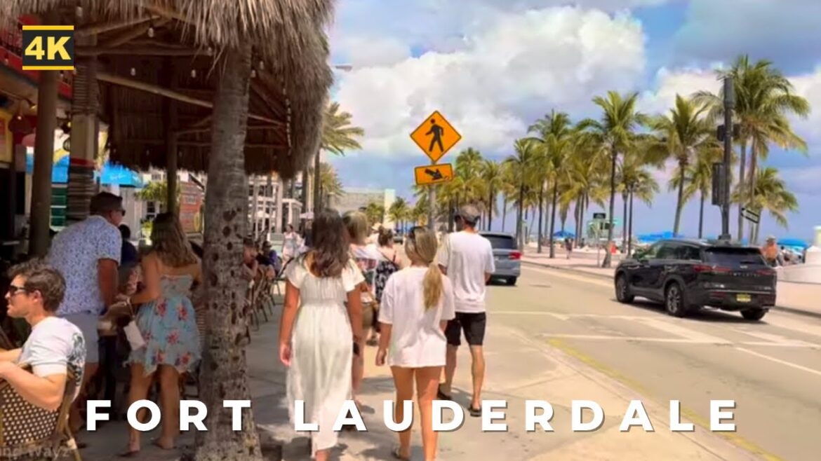 [4K] Spring Break 2023 Beach WALK THROUGH Fort Lauderdale, FL