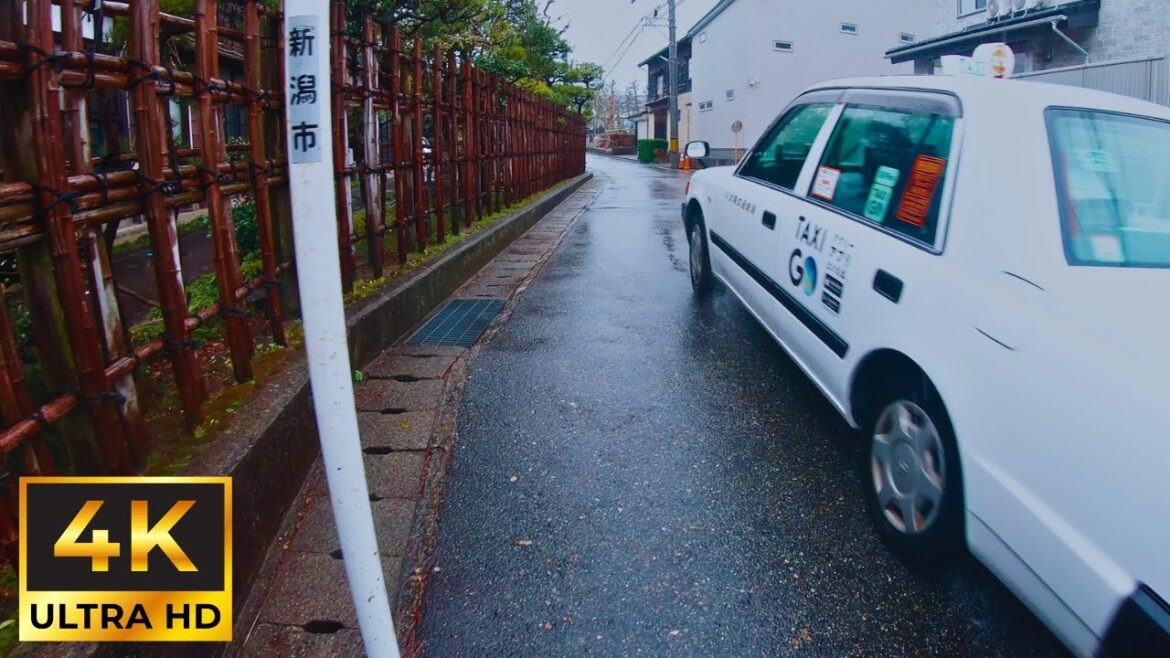 [4K] A Soothing Stroll Through a Japanese Residential Area on a Rainy Day Niigata Aoyama