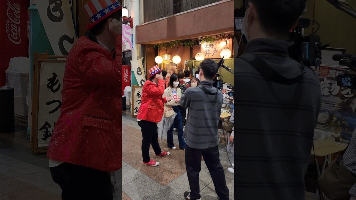 Filming a street broadcast, Fukuoka, Japan 🇯🇵