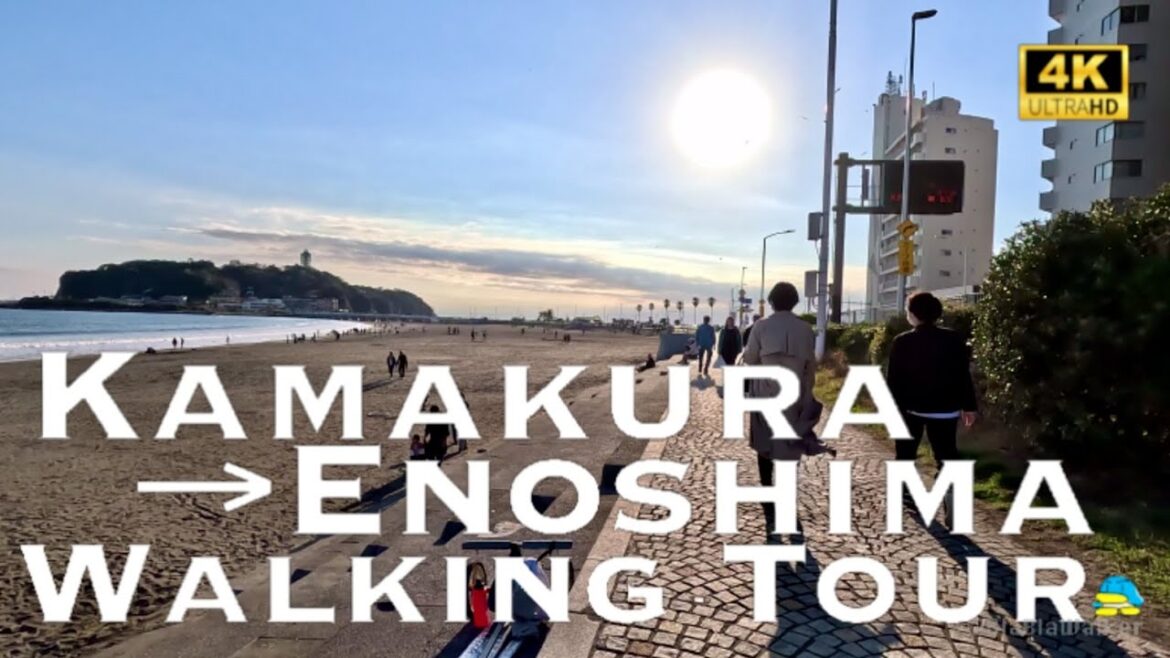 [4K] KAMAKURA to ENOSHIMA 💛 Beach Street Walking Tour / 鎌倉から江ノ島 134号線 散歩